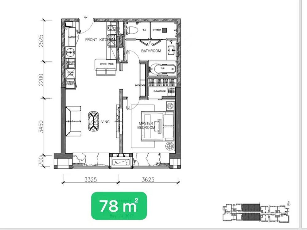 高新南区金融城誉峰M5新房78户型户型图